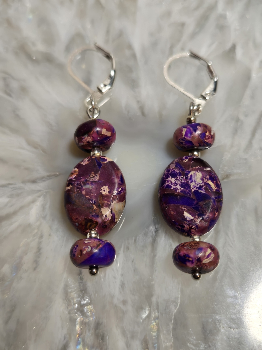 Purple Sea Sediment Jasper Earrings